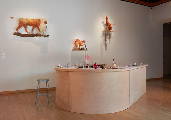 Installation view of Out To Pasture exhibition at USF Contemporary Art Museum. Work by Jonathan Talit. Photo: Will Lytch.