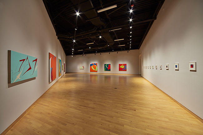 Installation view of THE LYRICAL MOMENT: Modern Contemporary Abstraction by Helen Frankenthaler and Heather Gwen Martin exhibition at USF Contemporary Art Museum. Photo: Will Lytch.