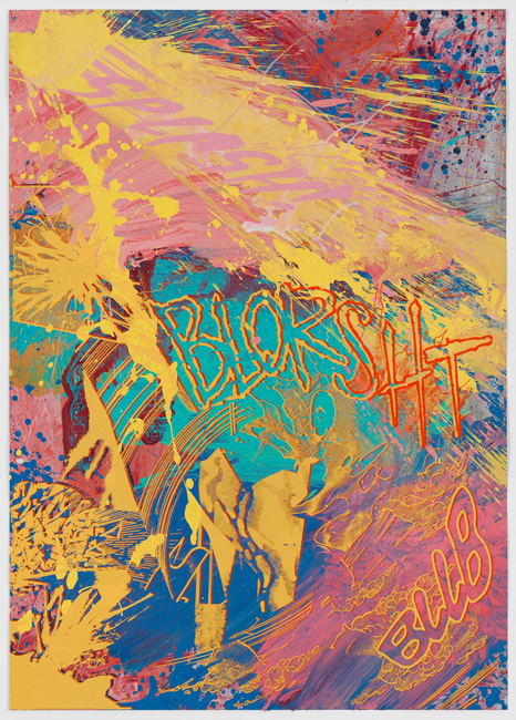 Christian Marclay
Actions: Splash! Blorsht Bllb (No. 6), 2012
Screenprint with hand-painted acrylic
49 x 35 inches
Unique Monoprint
